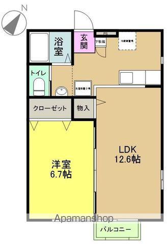 ラ・プレシェルト(2K/1階)の間取り写真