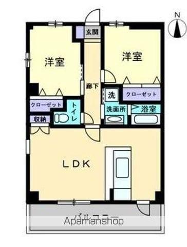 フィネス多賀Ⅱ(2LDK/1階)の間取り写真