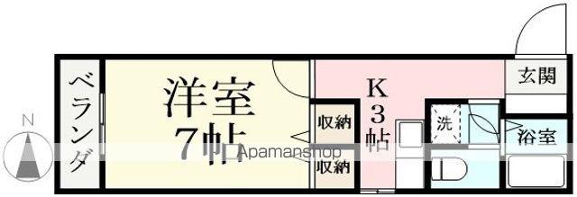 Uコーポ飯塚(1K/3階)の間取り写真