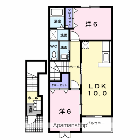 フリーデ(2LDK/2階)の間取り写真