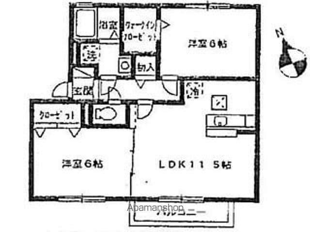 セジュール戸手(2LDK/1階)の間取り写真