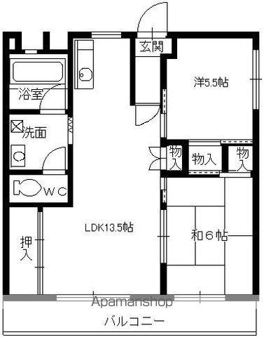 ハウジングビル(2LDK/2階)の間取り写真