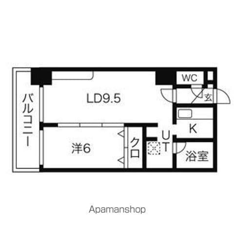 パークヒルズOM中央12(1LDK/9階)の間取り写真