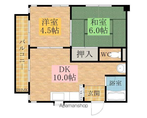 ロイヤル江坂(2DK/2階)の間取り写真