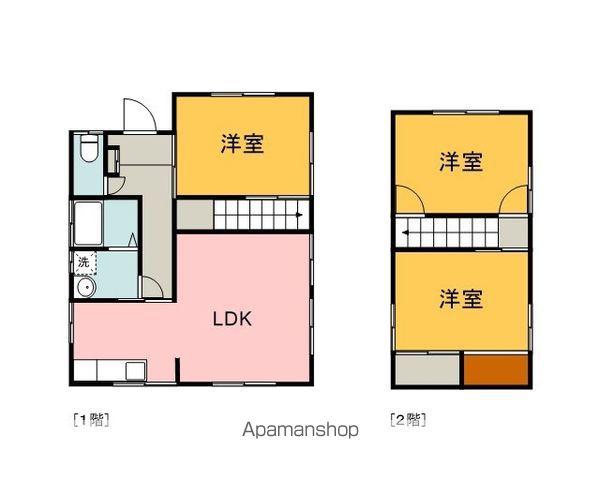 可部線 あき亀山駅 徒歩13分 2階建 築49年(3LDK)の間取り写真