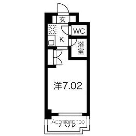 ブロンズ森島(1K/3階)の間取り写真