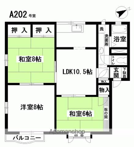 グリーンハイツエイト(2LDK/1階)の間取り写真