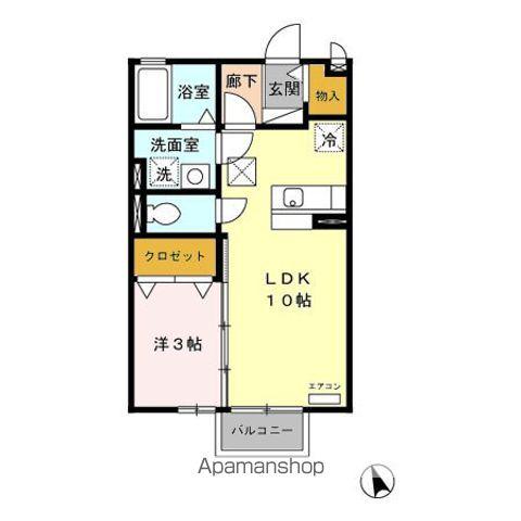 エクレール・コートⅠ・Ⅱ・Ⅲ(1LDK/1階)の間取り写真