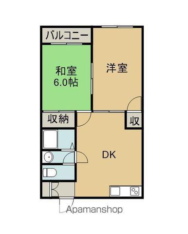 サンシャイン賀川(2DK/2階)の間取り写真