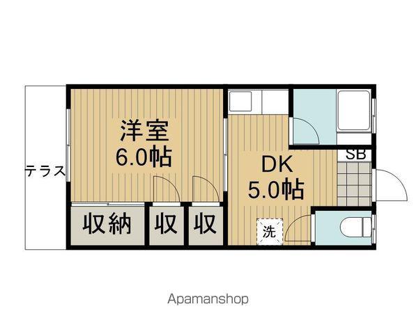 ファミーユ高島(1DK/1階)の間取り写真
