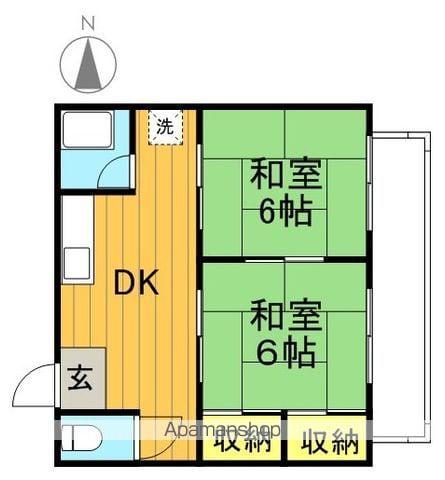 あぶくま荘(2DK/2階)の間取り写真
