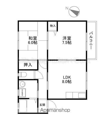 アルシオネ・セタ(2DK/2階)の間取り写真
