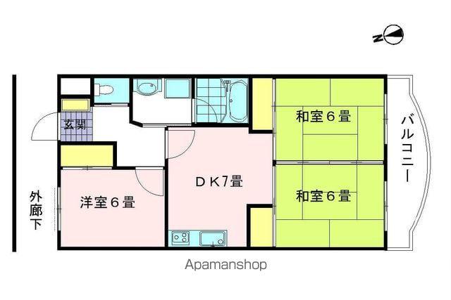 UNIT16(3DK/3階)の間取り写真