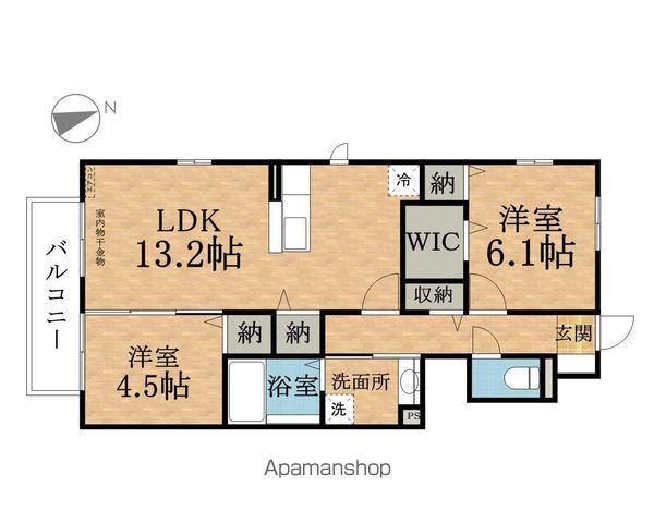 ラ・フォーレ日野台(2LDK/1階)の間取り写真