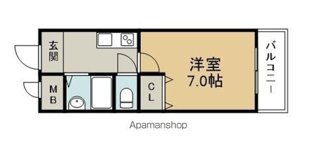 グロース21(1K/3階)の間取り写真