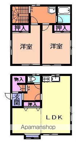 東北本線 一ノ関駅 バス乗車時間：7分 神田バス停で下車 徒歩4分 2階建 築26年(2LDK)の間取り写真