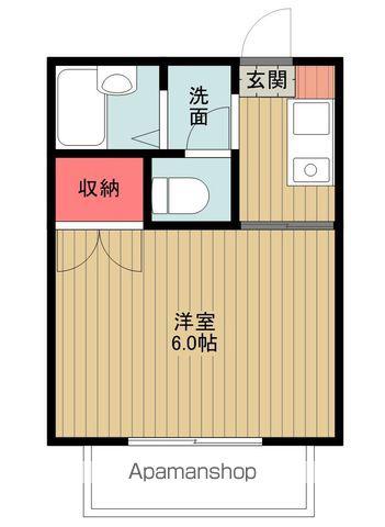 ヴィラ風間(1K/2階)の間取り写真
