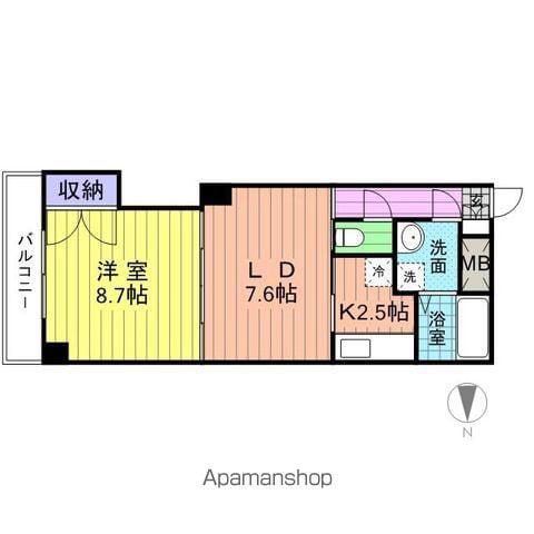 サンハイツⅦ(2K/4階)の間取り写真