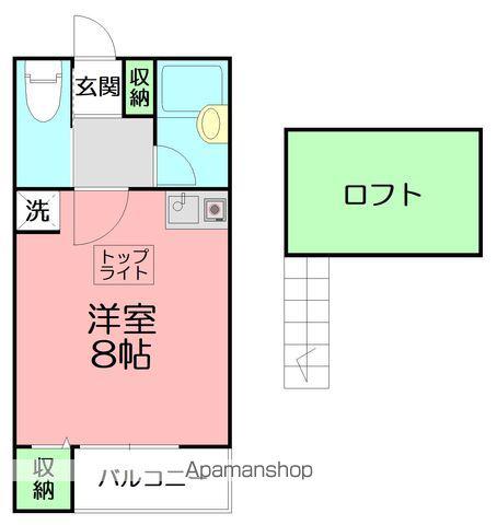 グランテージⅤ(ワンルーム/2階)の間取り写真