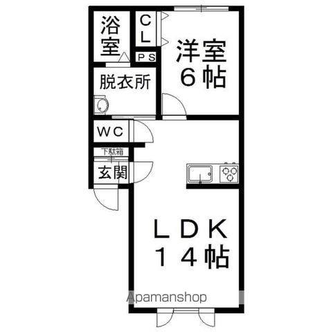 ラ・メルヴェーユ(1LDK/2階)の間取り写真