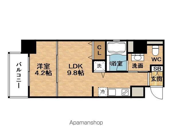 CRYSTALBRIGHTTEMMABASHIRIVERSIDE(1LDK/3階)の間取り写真