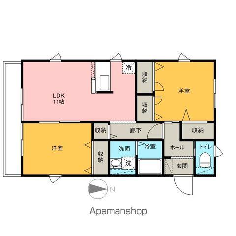 パークウェイⅡ(2LDK/2階)の間取り写真