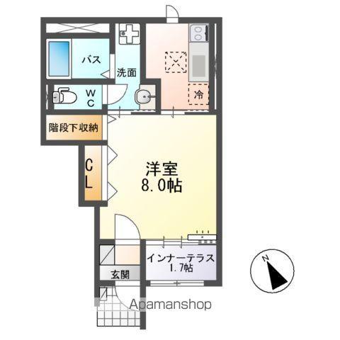 アーバンスカイM(1K/1階)の間取り写真