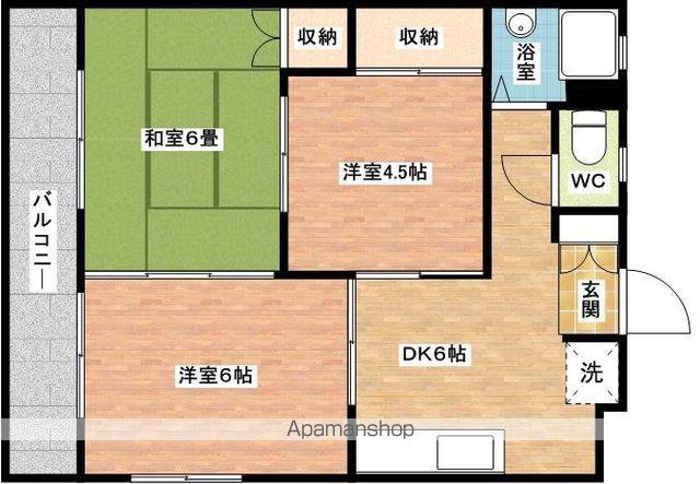 ハイツ原口(3DK/2階)の間取り写真