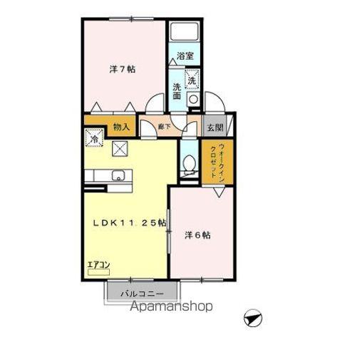 ヴェルドミール(2LDK/1階)の間取り写真