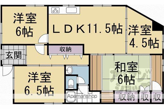 永芳ビル(4LDK/3階)の間取り写真