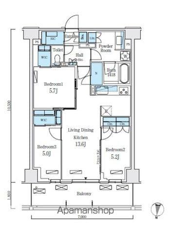 ロイヤルパークス赤羽ノース(3LDK/9階)の間取り写真