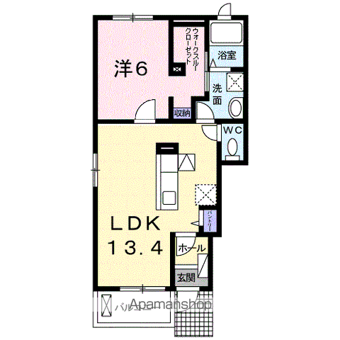 シンボリアニメイトⅡ(1LDK/1階)の間取り写真