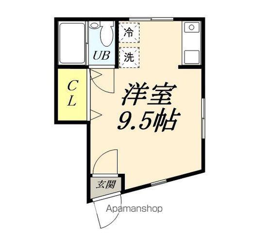 シオン秋田(ワンルーム/2階)の間取り写真