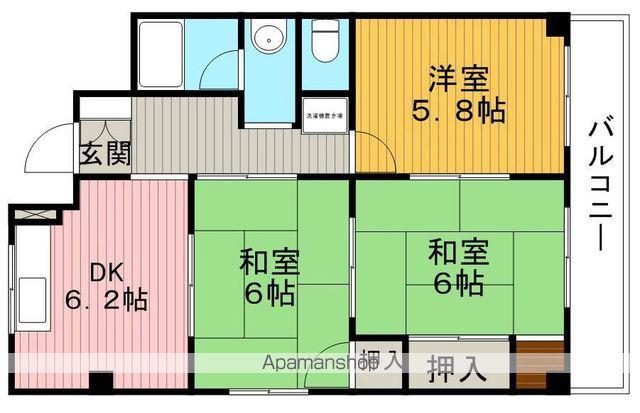 笹部ハイツ(3DK/3階)の間取り写真