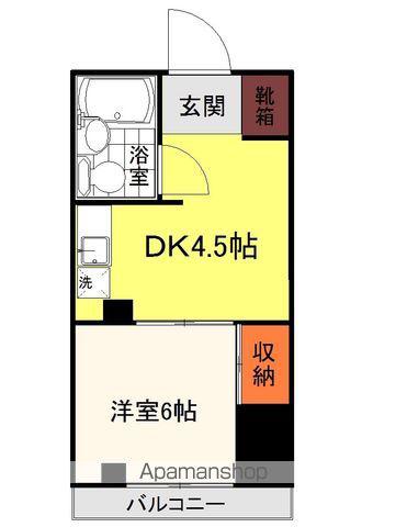 トレゾアハイツ東野(1DK/3階)の間取り写真