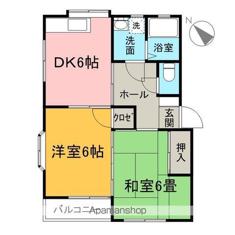 ハイツヤマカワⅢ(2DK/1階)の間取り写真