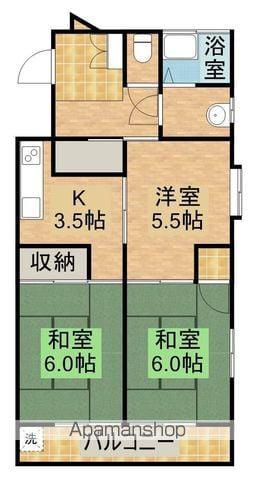 コーポ柳橋(3K/2階)の間取り写真