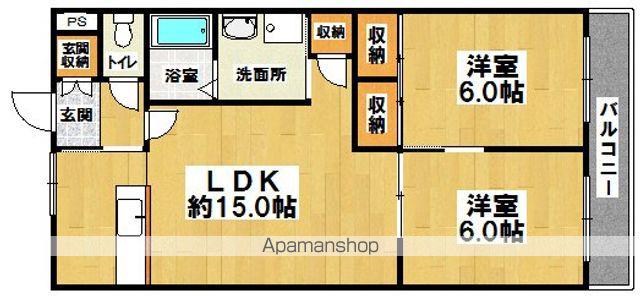 コーポ山内(2LDK/2階)の間取り写真