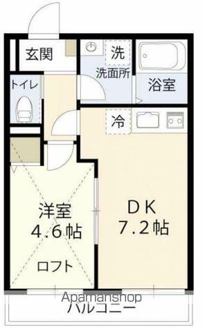 GRANDEL富岡(1DK/2階)の間取り写真