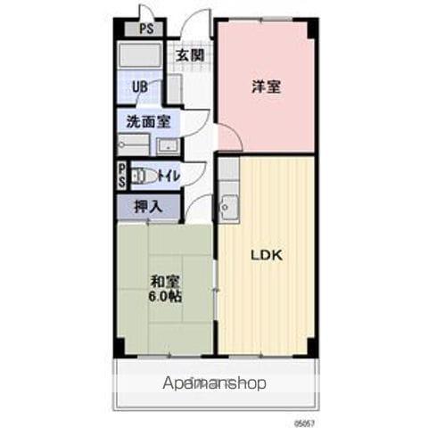 リンピア中道(2LDK/3階)の間取り写真