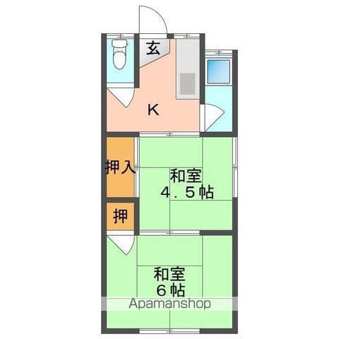 ことぶき荘 A棟(2K/1階)の間取り写真