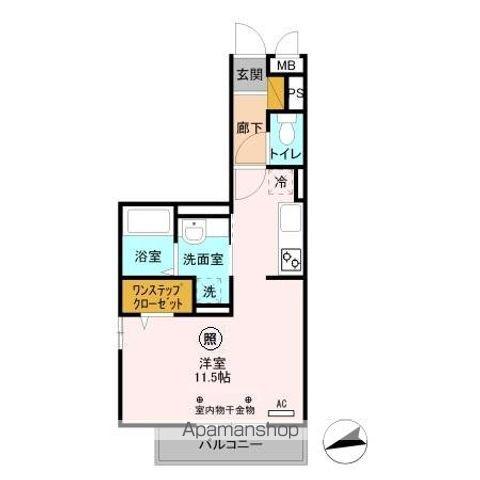 メルヴェーユ花水木1(ワンルーム/3階)の間取り写真