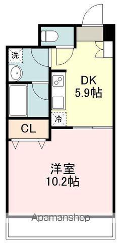ウエストパーク支倉(1DK/10階)の間取り写真