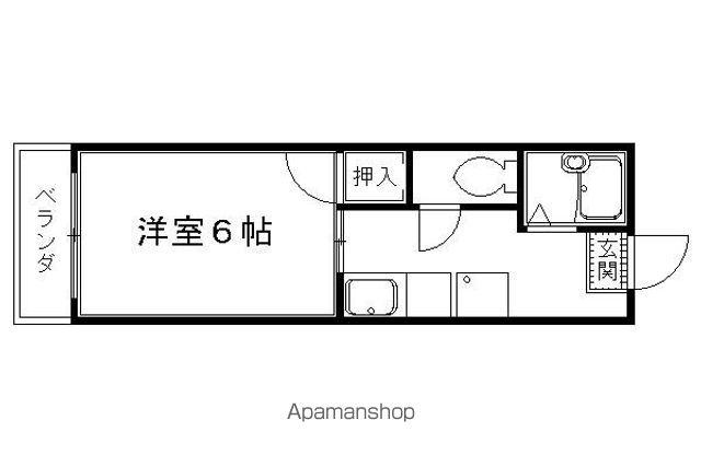 衣笠氷室町マンション(1K/2階)の間取り写真