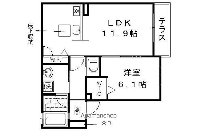 セントリヴィエ桂川(1LDK/1階)の間取り写真