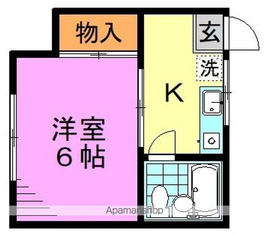藤川荘(1K/2階)の間取り写真