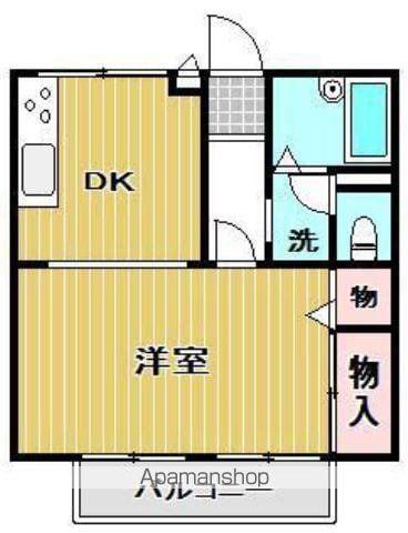 パナハイム松本(1DK/1階)の間取り写真