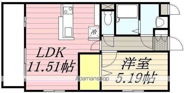 グランソレイユ(1LDK/1階)の間取り写真