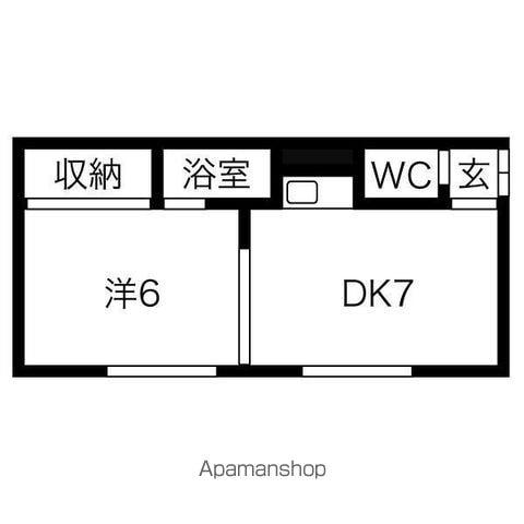 スリーマンション(1DK/1階)の間取り写真