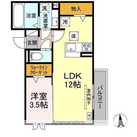 レセンテさくらII(1LDK/1階)の間取り写真